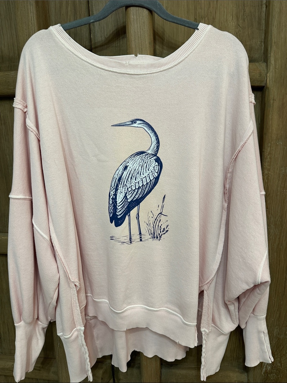 Free people Pink Graphic Heron Sweatshirt we the free custom